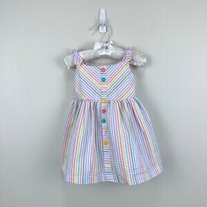 Bonnie Baby Pastel Stripe Seersucker Dress 6-9 Months